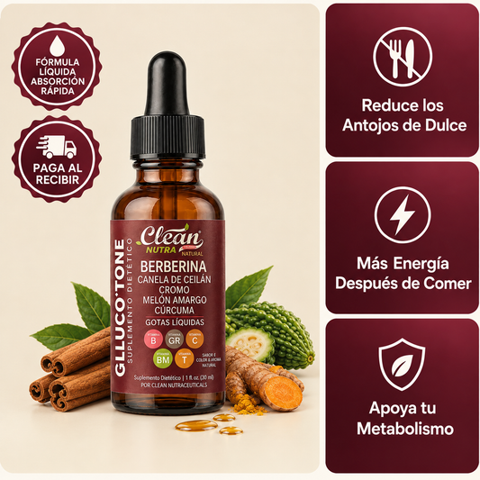 GLUCO TONE – Berberina en gotas 💧 para tus antojos y tu energía🍃